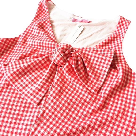 Anthropologie Eva Franco Gingham Bow Top Women's XL - Picture 5 of 16